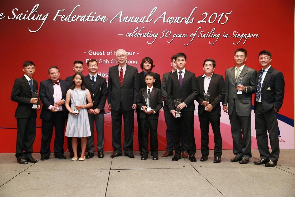 ESM Goh Chok Tong with the SSF Annual Award winners © SingaporeSailing